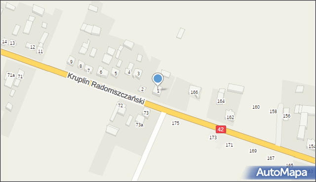 Kruplin Radomszczański, Kruplin Radomszczański, 1, mapa Kruplin Radomszczański