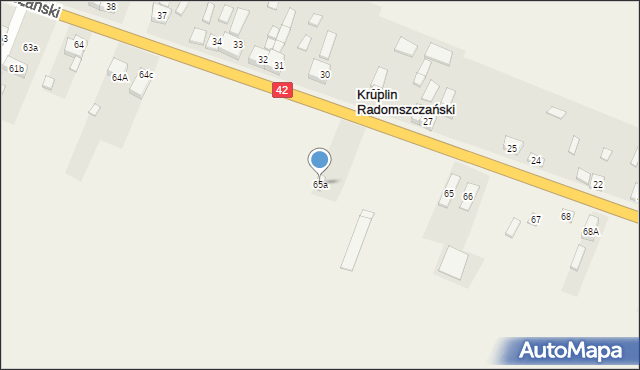 Kruplin Radomszczański, Kruplin Radomszczański, 65a, mapa Kruplin Radomszczański