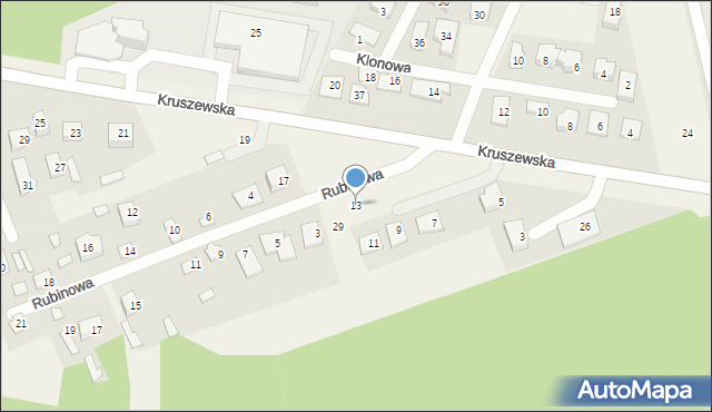 Krupniki, Kruszewska, 13, mapa Krupniki