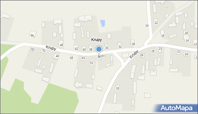 Krupy, Krupy, 39, mapa Krupy