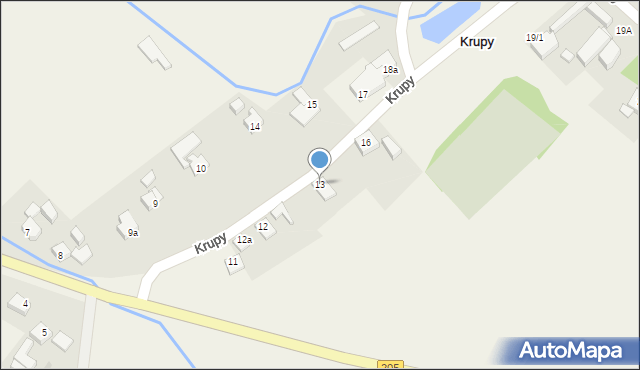 Krupy, Krupy, 13, mapa Krupy