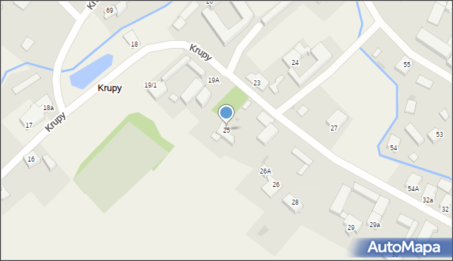 Krupy, Krupy, 25a, mapa Krupy