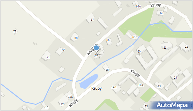 Krupy, Krupy, 69, mapa Krupy