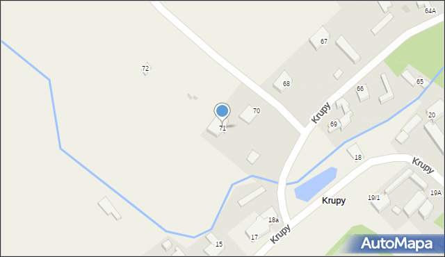 Krupy, Krupy, 71, mapa Krupy