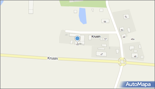 Krusin, Krusin, 43, mapa Krusin