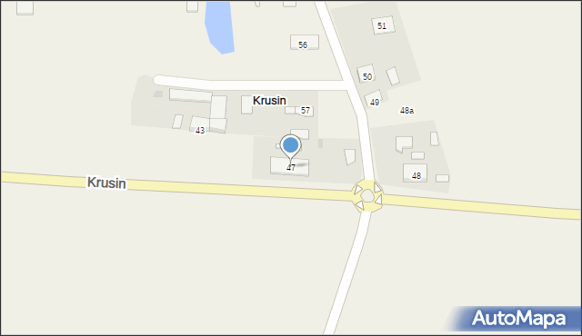 Krusin, Krusin, 47, mapa Krusin