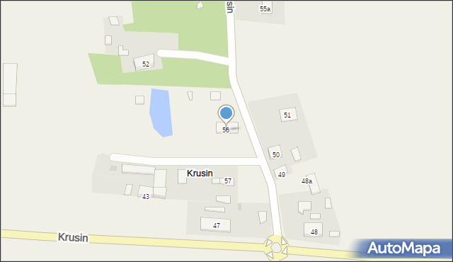 Krusin, Krusin, 56, mapa Krusin