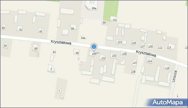 Krusze, Kryształowa, 100, mapa Krusze