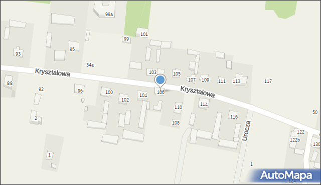 Krusze, Kryształowa, 106, mapa Krusze