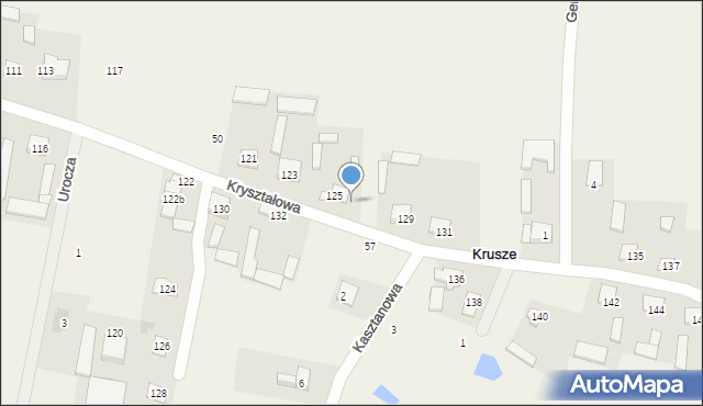 Krusze, Kryształowa, 127, mapa Krusze