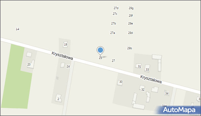 Krusze, Kryształowa, 25, mapa Krusze