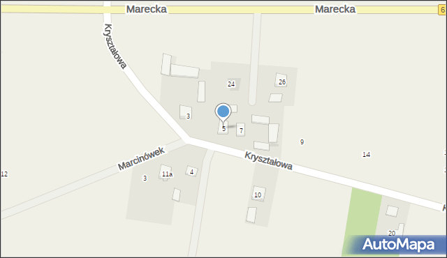 Krusze, Kryształowa, 5, mapa Krusze