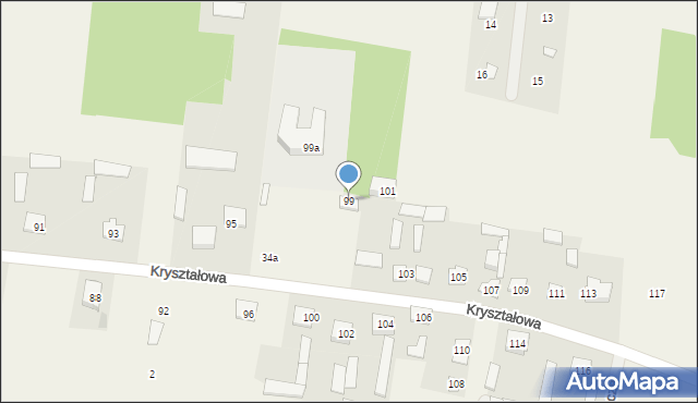 Krusze, Kryształowa, 99, mapa Krusze