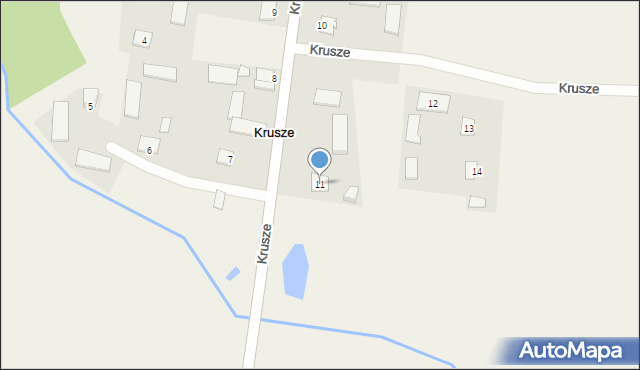 Krusze, Krusze, 11, mapa Krusze