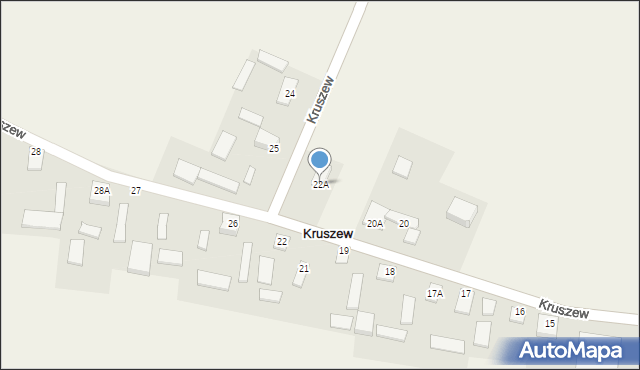 Kruszew, Kruszew, 22A, mapa Kruszew