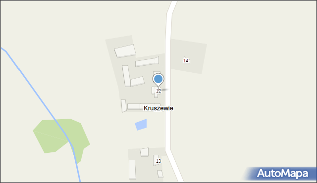 Kruszewie, Kruszewie, 12, mapa Kruszewie