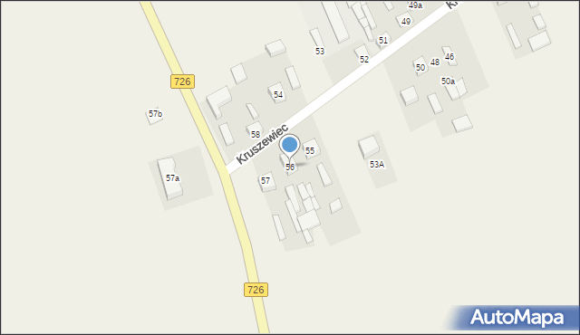Kruszewiec, Kruszewiec, 56, mapa Kruszewiec