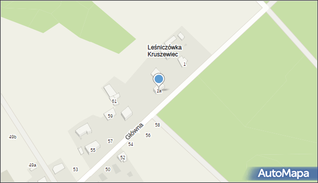 Kruszewiec, Kruszewiec, 1a, mapa Kruszewiec
