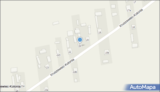 Kruszewiec-Kolonia, Kruszewiec-Kolonia, 21, mapa Kruszewiec-Kolonia