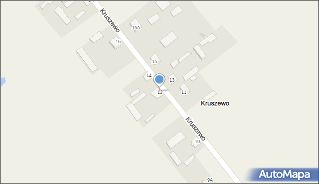 Kruszewo, Kruszewo, 12, mapa Kruszewo
