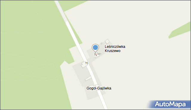 Kruszewo, Kruszewo, 71, mapa Kruszewo
