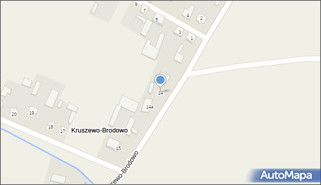 Kruszewo-Brodowo, Kruszewo-Brodowo, 14, mapa Kruszewo-Brodowo