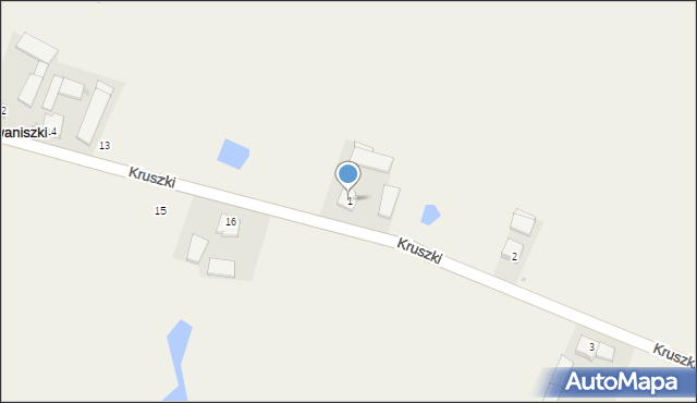 Kruszki, Kruszki, 1, mapa Kruszki