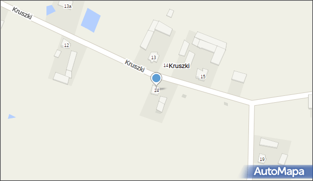 Kruszki, Kruszki, 14, mapa Kruszki