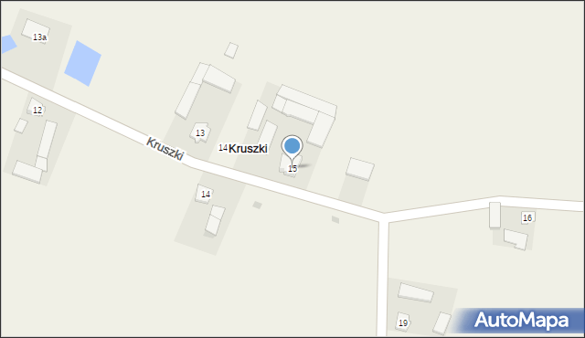 Kruszki, Kruszki, 15, mapa Kruszki