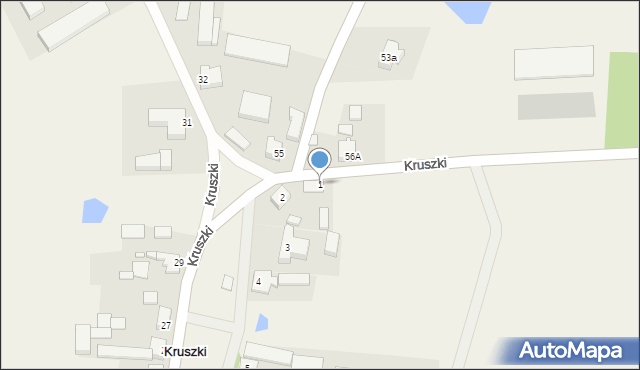 Kruszki, Kruszki, 1, mapa Kruszki