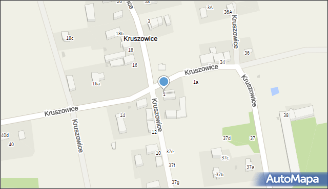 Kruszowice, Kruszowice, 1, mapa Kruszowice