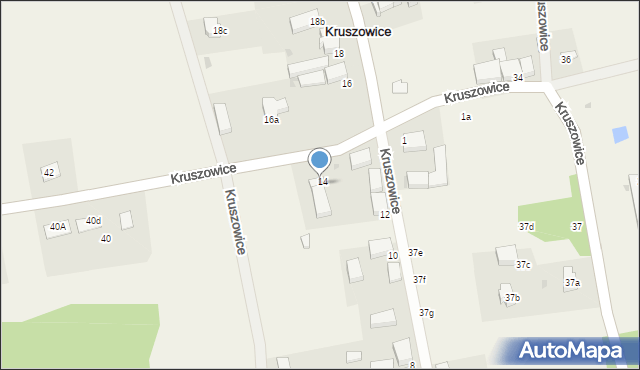 Kruszowice, Kruszowice, 14a, mapa Kruszowice