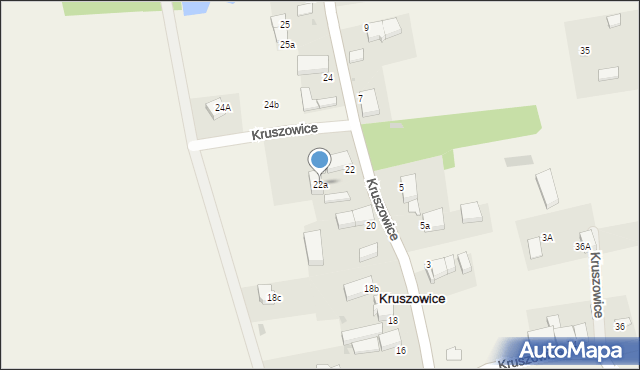 Kruszowice, Kruszowice, 22a, mapa Kruszowice