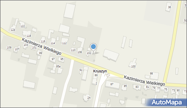 Kruszyn, Króla Kazimierza Wielkiego, 104, mapa Kruszyn