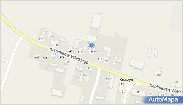 Kruszyn, Króla Kazimierza Wielkiego, 112, mapa Kruszyn