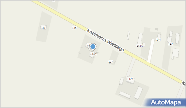 Kruszyn, Króla Kazimierza Wielkiego, 133A, mapa Kruszyn