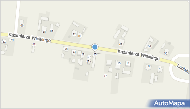 Kruszyn, Króla Kazimierza Wielkiego, 25, mapa Kruszyn