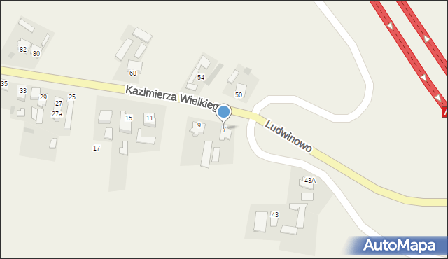 Kruszyn, Króla Kazimierza Wielkiego, 7, mapa Kruszyn