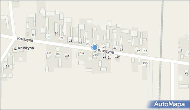 Kruszyna, Kruszyna, 23A, mapa Kruszyna