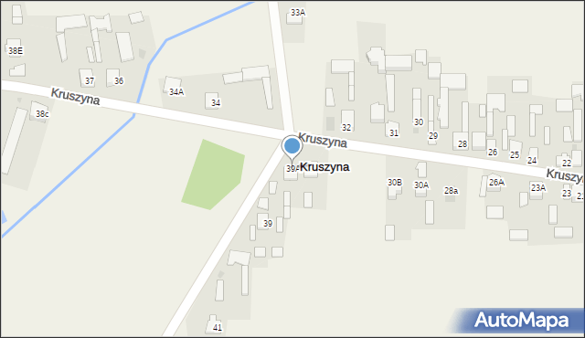 Kruszyna, Kruszyna, 39A, mapa Kruszyna