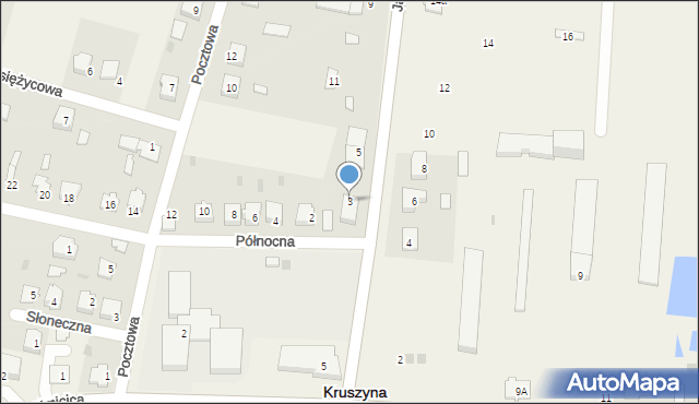 Kruszyna, Króla Jana III Sobieskiego, 3, mapa Kruszyna