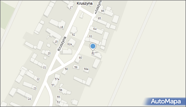 Kruszyna, Kruszyna, 61, mapa Kruszyna