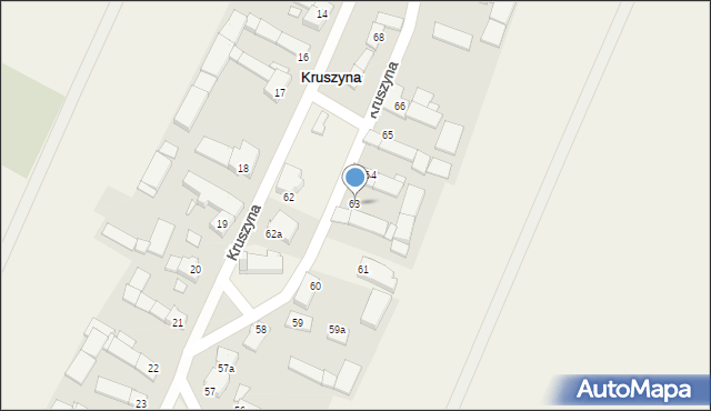 Kruszyna, Kruszyna, 63, mapa Kruszyna