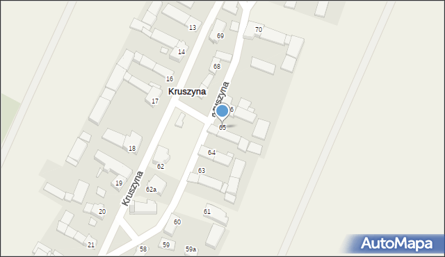 Kruszyna, Kruszyna, 65, mapa Kruszyna