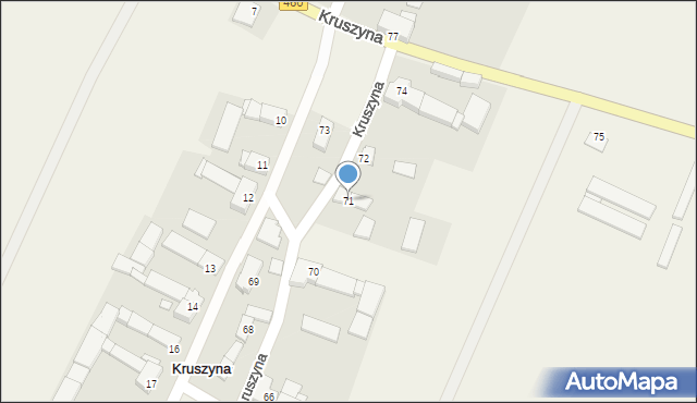 Kruszyna, Kruszyna, 71, mapa Kruszyna