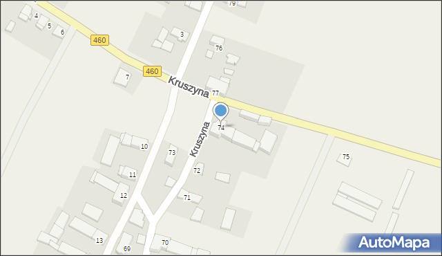 Kruszyna, Kruszyna, 74, mapa Kruszyna