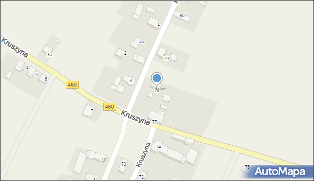 Kruszyna, Kruszyna, 76, mapa Kruszyna