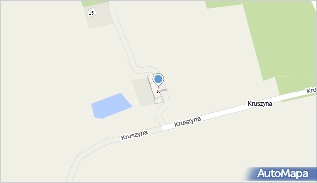 Kruszyna, Kruszyna, 16, mapa Kruszyna