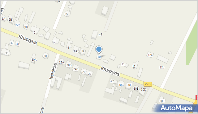 Kruszyna, Kruszyna, 10, mapa Kruszyna