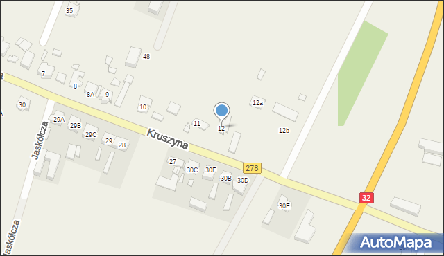 Kruszyna, Kruszyna, 12, mapa Kruszyna